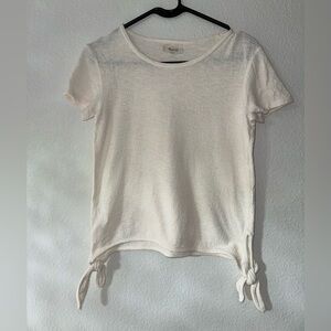 Madewell- Side knot tie- 100% cotton- size xxs- off white